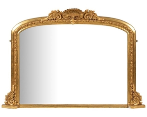 19th Century Gilt Painted - Over Mantle Mirror