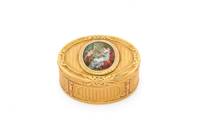 An 18th century German vari-coloured gold box
