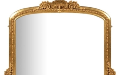 19th Century Gilt Painted - Over Mantle Mirror