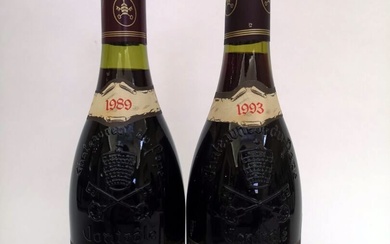 2 Bouteilles CHÂTEAUNEUF du PAPE "Bosquet des Papes" Millésimes 1989 et 1993