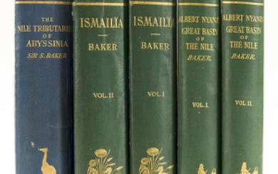 Africa.- Baker (Sir Samuel White) The Nile Tributaries of Abyssinia, first edition, 1867; Ismailïa, 2 vol., first edition, 1874; The Albert N'Yanza, Great Basin of the Nile and Explorations of the Nile Sources, 2 vol., first edition, 1866 (5)