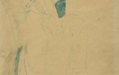 Amedeo MODIGLIANI 1884 - 1920 Jeune homme assis au chapeau - 1916
