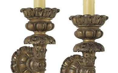 Pair of Baroque-Style Giltwood Sconces