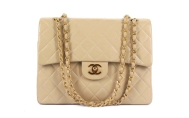 Chanel Beige Tall Double Flap Bag, c. 1989-91,...