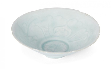 A Chinese qingbai porcelain lobed bowl, Song...