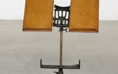 Continental cast iron & oak reading / music stand
