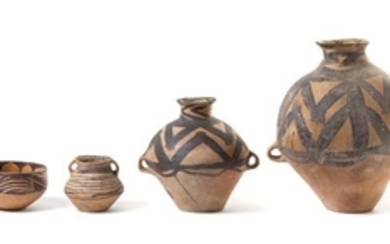 * Four Painted Pottery Vessels