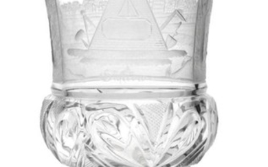 A German Glass Goblet, circa 1800, of campana form, engraved...