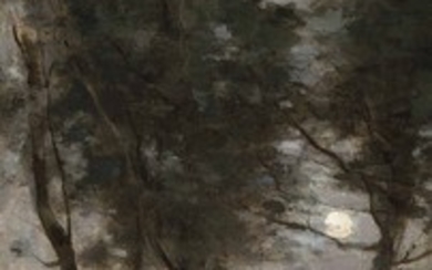 Jean-Baptiste-Camille Corot (French, 1796-1875), Clair de lune au bord de la mer