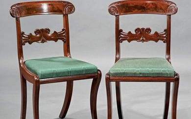 Late Classical Carved Mahogany Side Chairs