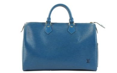 Louis Vuitton Blue Epi Speedy 35, c. 1994,...