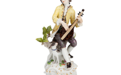 A Meissen figure of a lute player