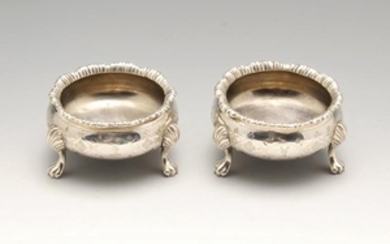 A pair of mid-Victorian silver open salts, each of