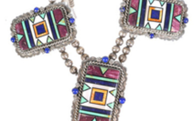 NAVAJO Sterling & Mosaic Necklace, Chavez