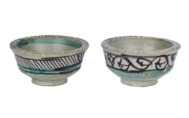 Two Bowls Two bowls with flat brim, wall with fairing,...