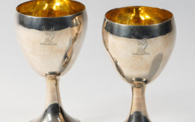 Two George II Sterling Silver Goblets