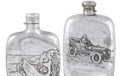 Two sterling silver flasks R. Wallace & Co., Wallingford,...
