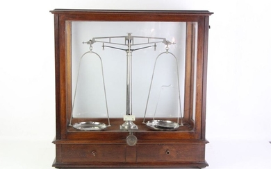 Vintage Scales In Glass Display Case