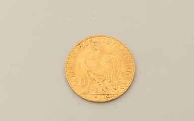 20 gold francs coin, 1909, Weight: 6,4 g...