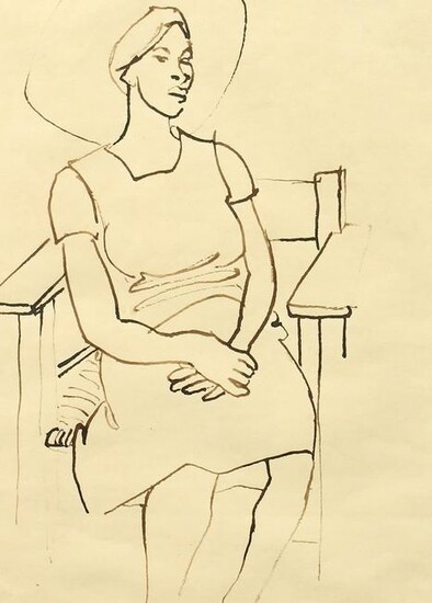 20th Century English School, Study of a seated lady