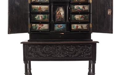 A Baroque landscape cabinet, presumably Flemish, second half of the 17th century.