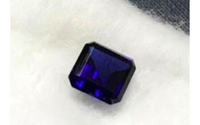 2ct Ceylon Blue Square-Cut Allanite Lab-Grown Gemstone