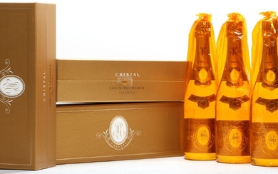 6 bts. Champagne “Cristal”, Louis Roederer 2002 A (hf/in). Oc.