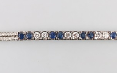 Brillant Saphir-Armband, zus. ca. 2,40 ct