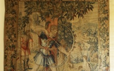 A Brussels mythological tapestry, The Labours of Hercules (3): Hercules and the Stymphalian Birds, ...
