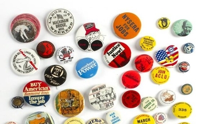 35 Vintage Labor and Union Buttons