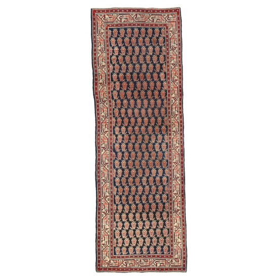 3'5 x 10' Hand-Knotted Persian Tabriz Long Rug, 1970s