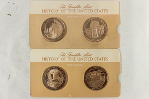 4 ASSORTED 1 3/4'' SOLID BRONZE HISTORY OF THE