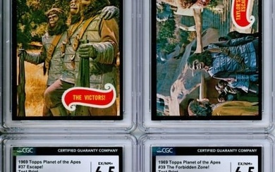 4 Planet of the Apes Black Test Set Cards CGC 6.5