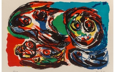 41002: Karel Appel (1921-2006) Four Heads, 1966 Lithogr