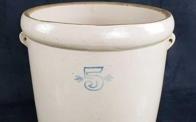5 Gallon Salt Glaze Handled Stoneware Pot