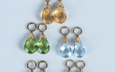 5 Pairs of Gold and Crystal Hoop Earring Charms