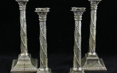 Set of English Silverplate Candlesticks