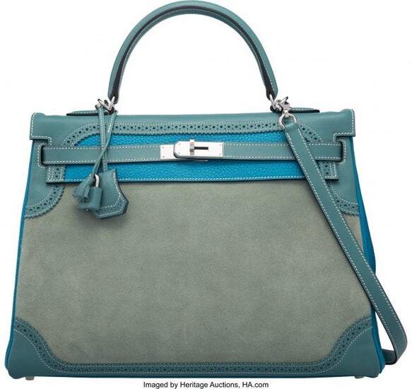 58002: Hermès 35cm Limited Edition Turquoise Cle