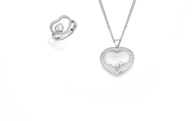 A 'Happy Diamonds' pendant necklace and ring,, by Chopard