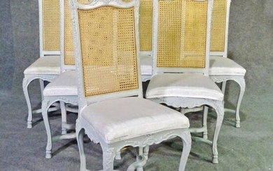 6 FRENCH CANED BACK DINING CHAIRS