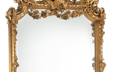 A Monumental American Rococo-Revival Carved Gilt
