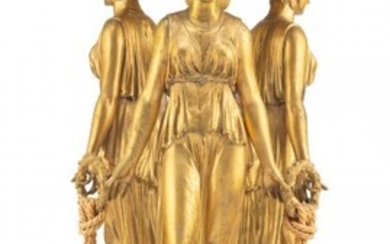 61002: An Empire Gilt Bronze Figural Tazza, early 19th