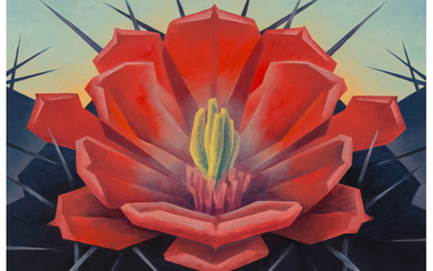 Ed Mell (b.1942), Red Hedgehog, Cactus Flower