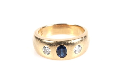 Brillant Saphir Ring zus. ca. 0,85 ct