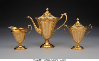 74002: A Three-Piece Tiffany & Co. 18K Gold Tea Service