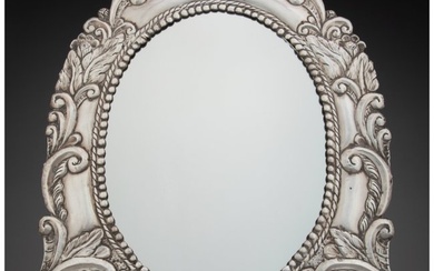 74102: A Spanish Colonial Silver Mirror, Peru, 19th cen