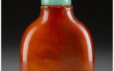 78002: A Chinese Amber Snuff Bottle, Qing Dynasty, 19th
