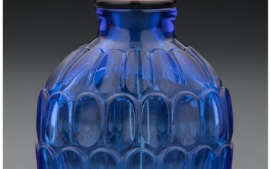 78002: A Chinese Blue Glass Snuff Bottle 2-7/8 x 1-7/8