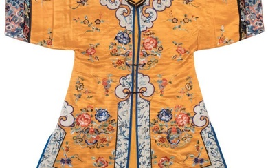 78102: A Chinese Embroidered Silk Orange-Ground Jacket