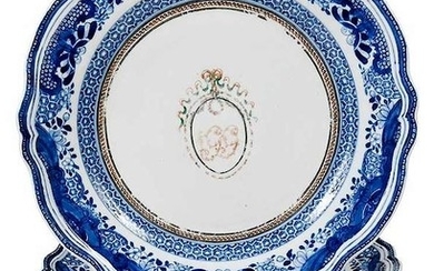 Eight Chinese Export Fitzhugh Porcelain Plates